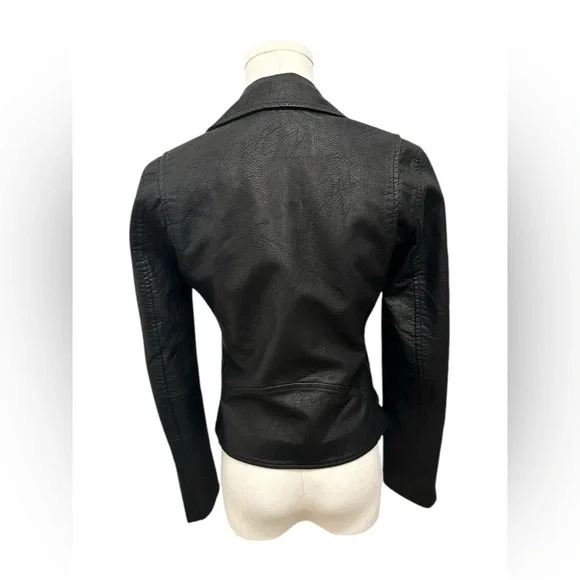 BLANK NYC Moto Jacket Vegan Leather Matte Black Onyx Women’s Size XS Small NEW - Picture 14 of 15